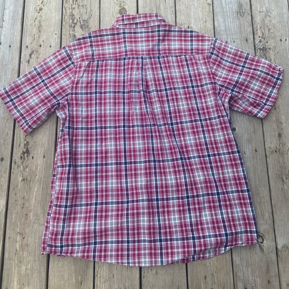 Carhartt Shirt 2XL Relaxed Fit Button Up Collared Short Sleeve Red Plaid